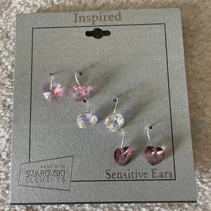 Heart Diamond Earring Set